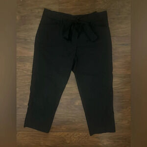 Robert Rodriguez Black Cropped Pants Luxe Ribbon Belt Career Office Size 8